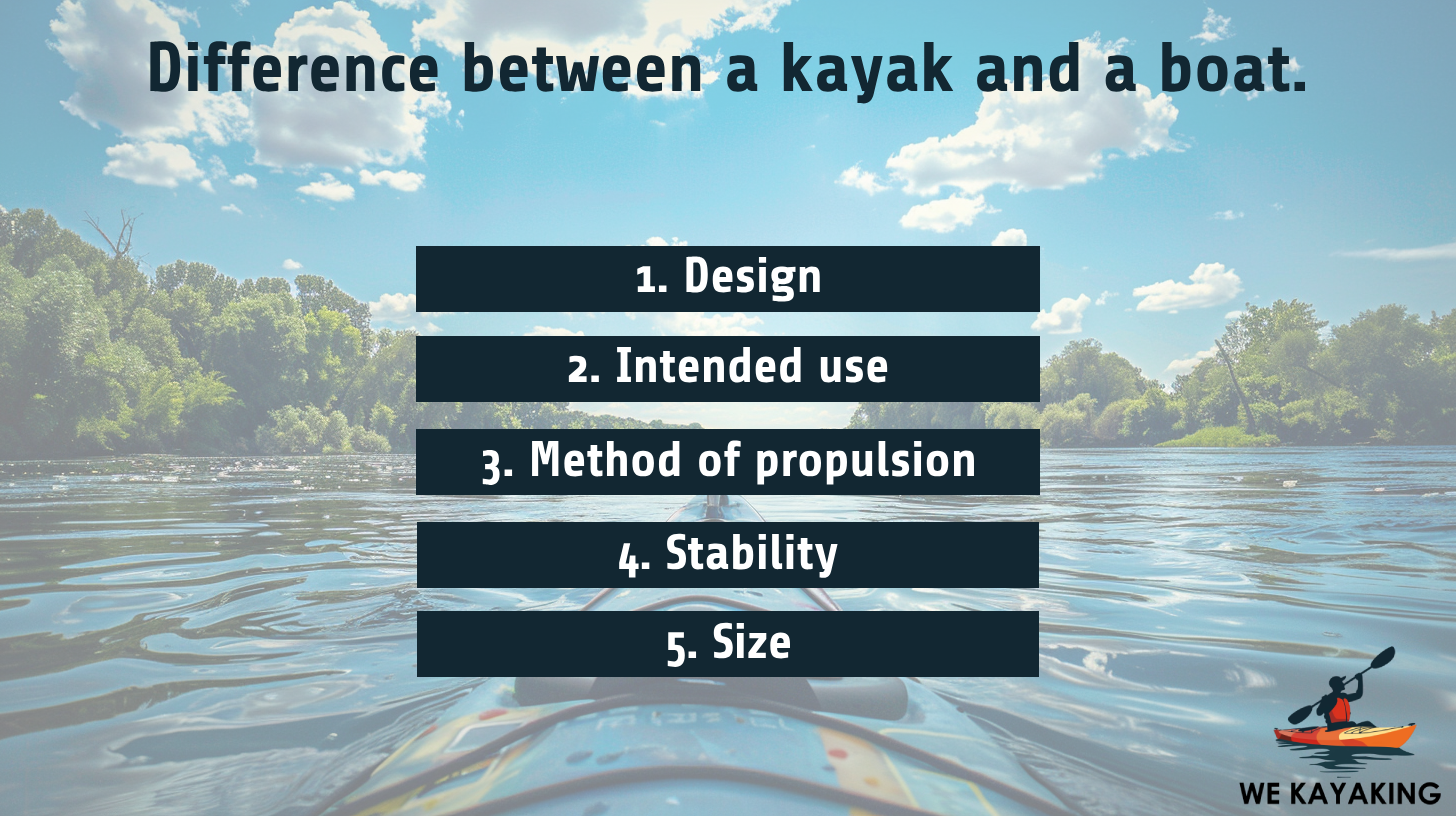 main differences between kayak and boat