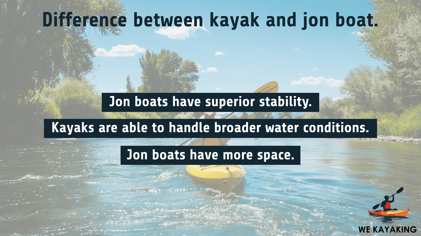 difference between kayak and jon boat