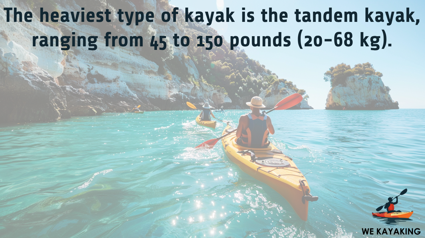 atandem kayak is the heaviest