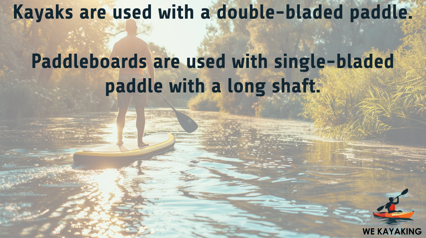 kayaks and paddleboard use different paddles